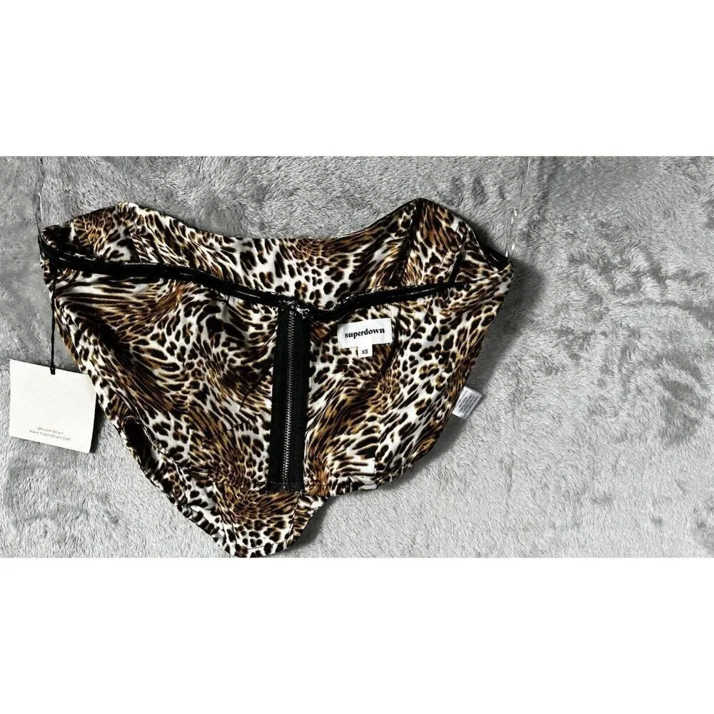 Superdown Loraine Bustier Top - Leopard Print (Size XS, New with Tags) - Picture 11 of 15